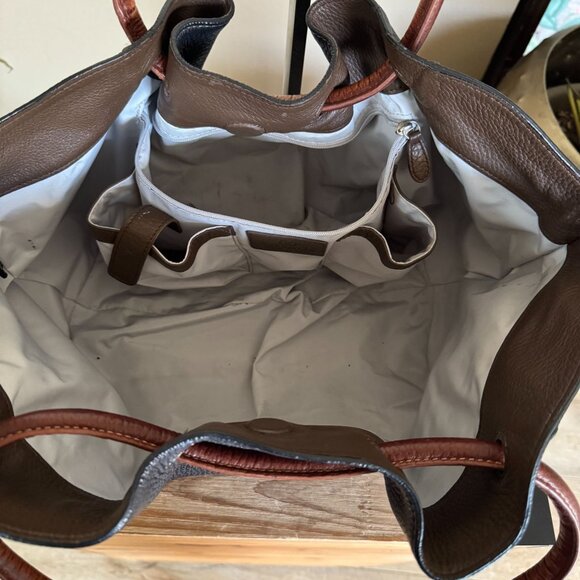 COLE HAAN Village Tri Color H05 Pebbled Leather Trapeze Large Hobo Shoulder Bag - Picture 15 of 17